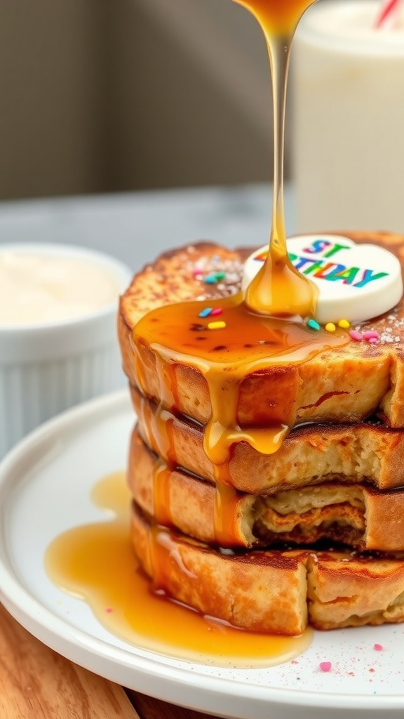 Decadent Layered Birthday Cake French Toast