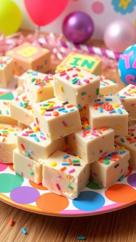 Decadent Birthday Cake Fudge with White Chocolate