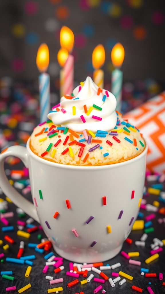 Single-Serve Funfetti Birthday Mug Cake