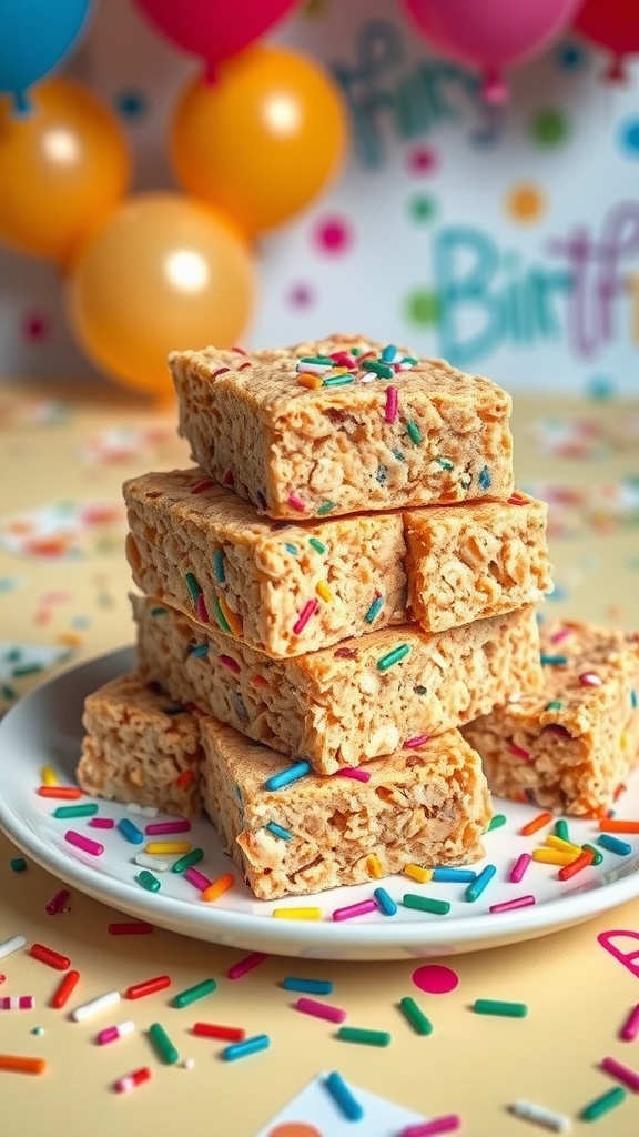 Festive Birthday Cake Crispy Cereal Bars
