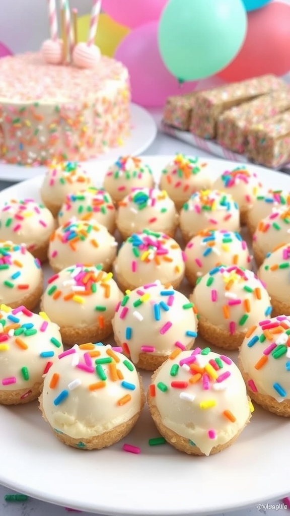 Delicious No-Bake Birthday Cake Cheesecake Bites