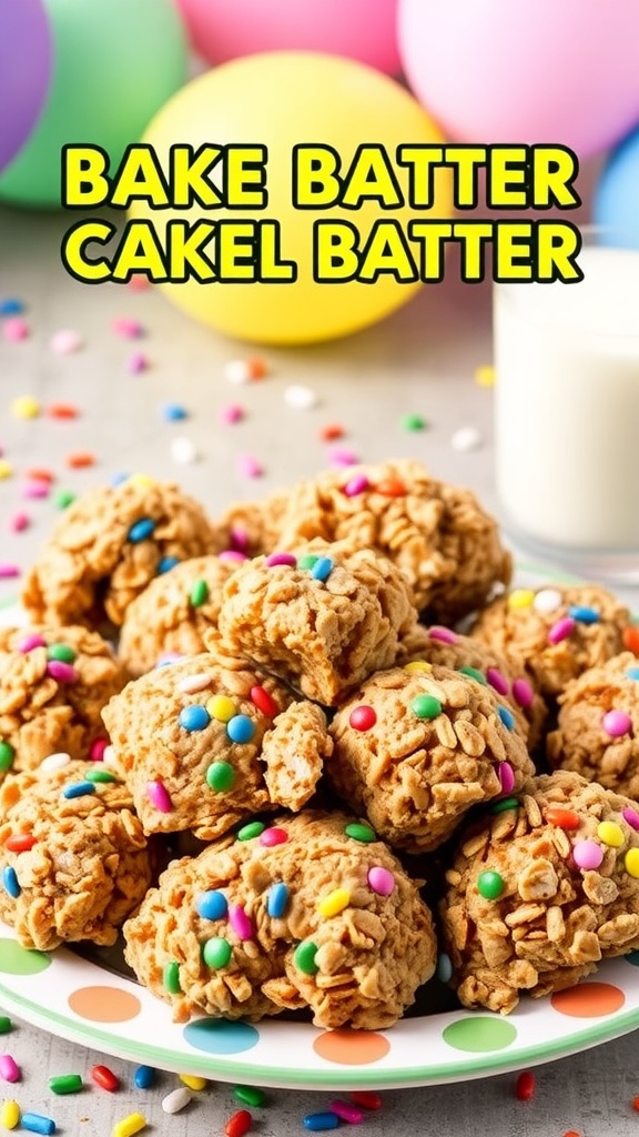 Festive Birthday Cake Batter Granola Clusters