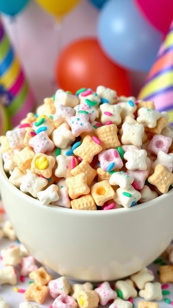 Celebratory Birthday Cake Puppy Chow Mix